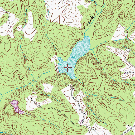 Topographic Map of Roanoke Creek Number 67 Dam, VA