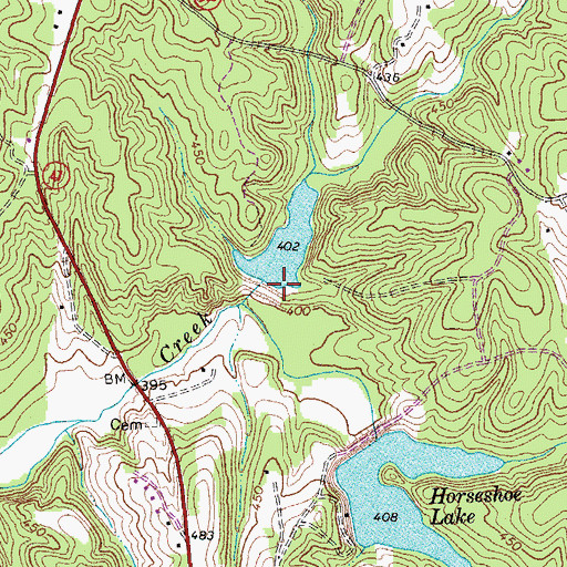 Topographic Map of Roanoke Creek Number 61a Dam, VA