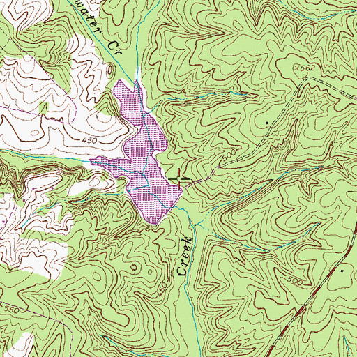 Topographic Map of Roanoke Creek Number 54 Dam, VA