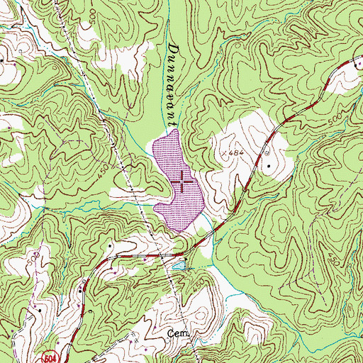 Topographic Map of Roanoke Creek Site 43a Lake, VA