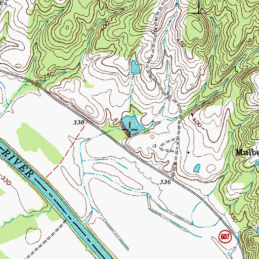 Topographic Map of Willies Dam, VA