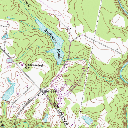 Topographic Map of Andrews Dam, VA