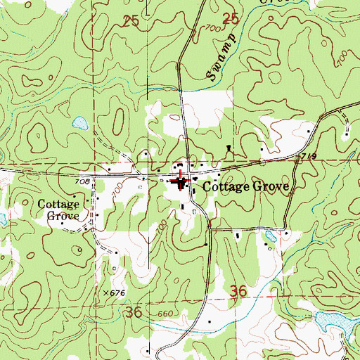 Topographic Map of J D Thompson High School, AL