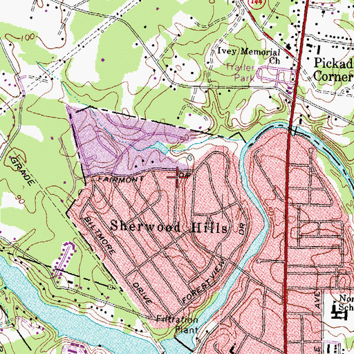Topographic Map of Lake View Dam, VA