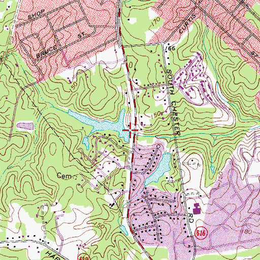Topographic Map of Rieves Dam, VA