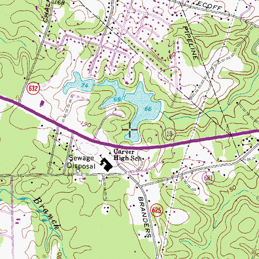 Topographic Map of Chester Club Lake, VA