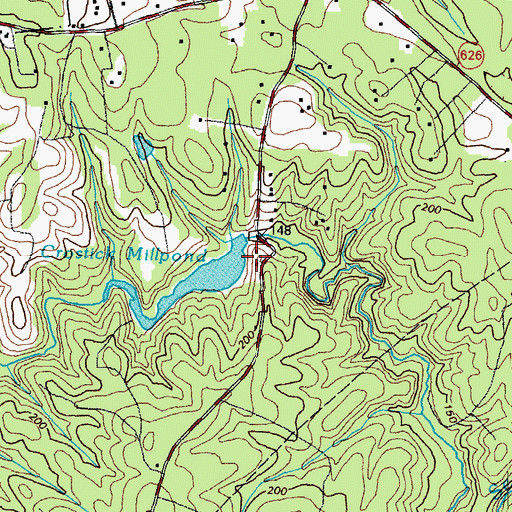Topographic Map of Crostick Dam, VA
