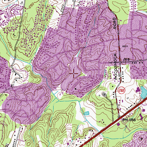 Topographic Map of Napiers and Savage Lake, VA