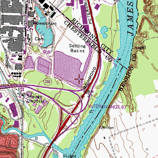Topographic Map of Polishing Dam, VA