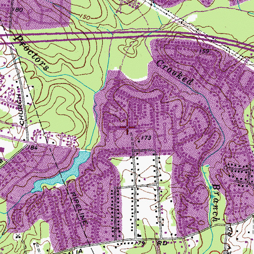 Topographic Map of Salem Woods Lake, VA