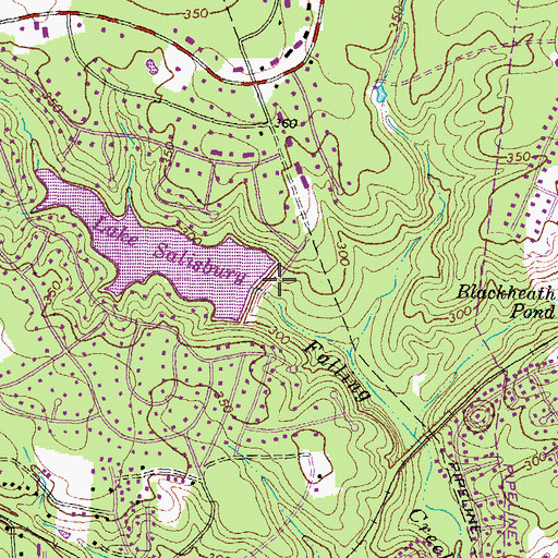 Topographic Map of Salisbury Lake Dam, VA