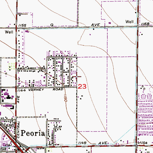 Topographic Map of Peoria Elementary School, AZ