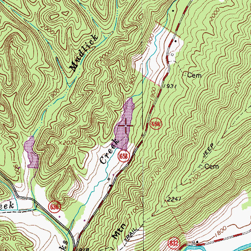 Topographic Map of Connallys Lake, VA