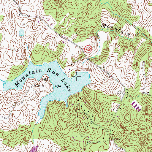 Topographic Map of Mountain Run Number 11 Dam, VA