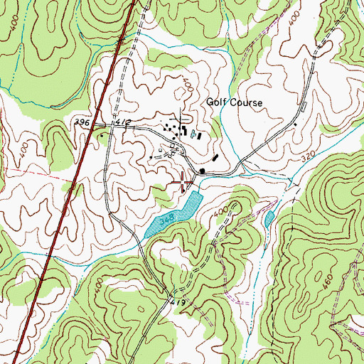 Topographic Map of South Wales Country Club Dam, VA
