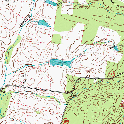 Topographic Map of Hawkins Lake, VA