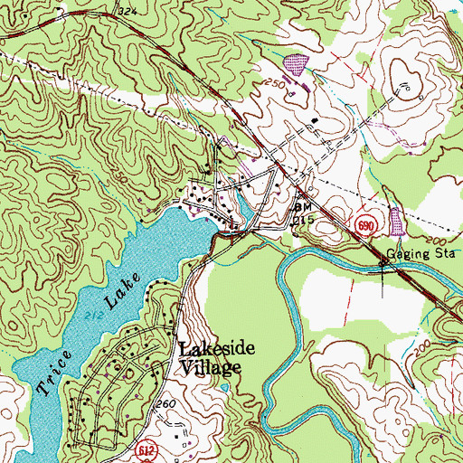 Topographic Map of Trice Dam, VA