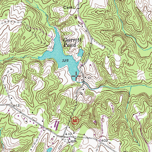 Topographic Map of Garrett Dam, VA