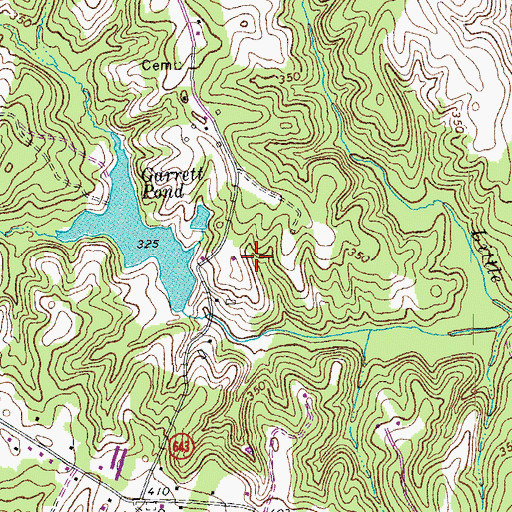 Topographic Map of Garrett Lake, VA