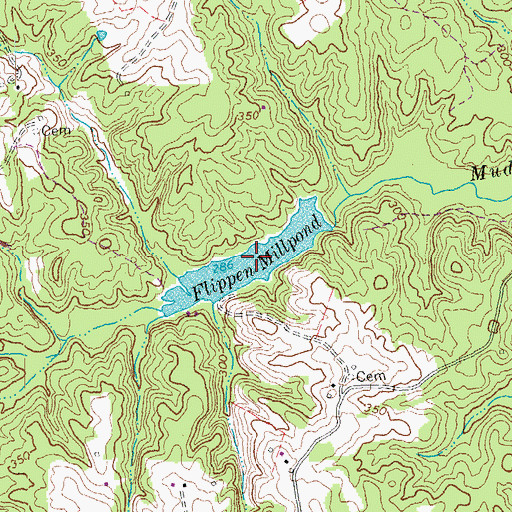 Topographic Map of Flippen Lake, VA