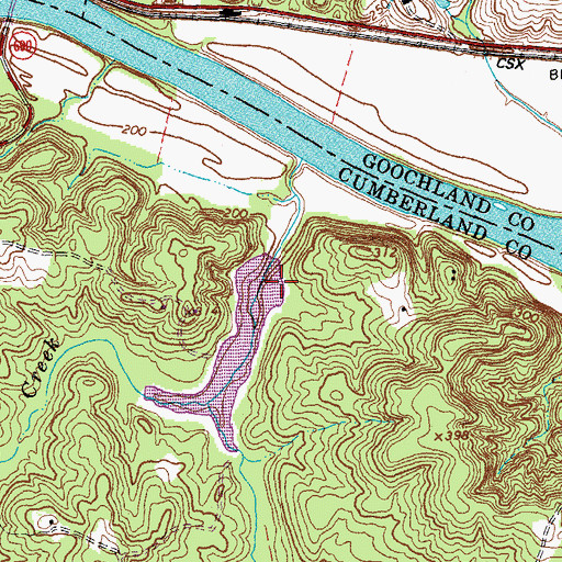 Topographic Map of Leon Hanson Dam, VA