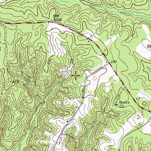 Topographic Map of Jamerson Dam, VA