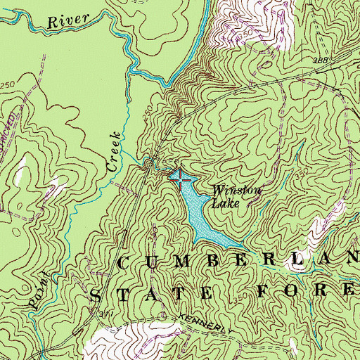 Topographic Map of Winston Lake Dam, VA