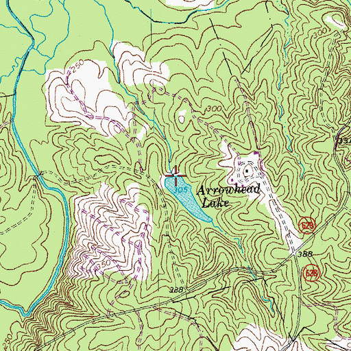 Topographic Map of Arrowhead Lake Dam, VA