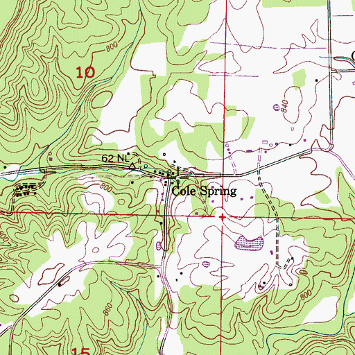 Topographic Map of Cole Spring, AL