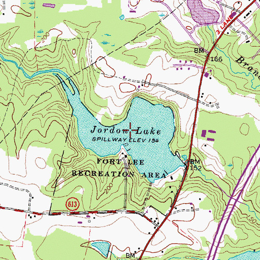 Topographic Map of Jordon Lake, VA