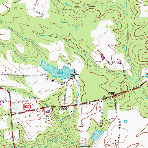 Topographic Map of Clarkes Dam, VA