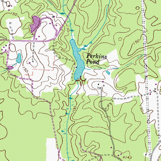 Topographic Map of Perkins Dam, VA