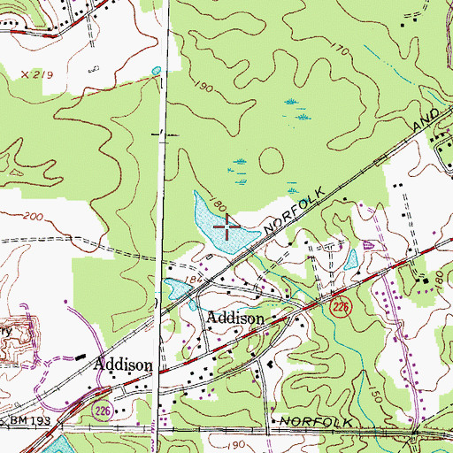 Topographic Map of Claytons Pond, VA