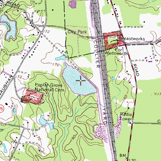 Topographic Map of Cernys Pond, VA