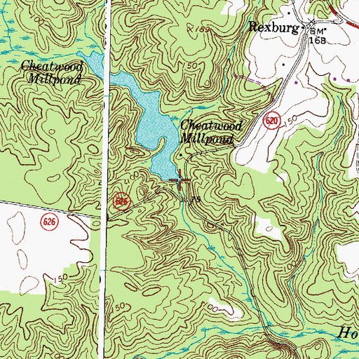 Topographic Map of Cheatswood Mill Dam, VA