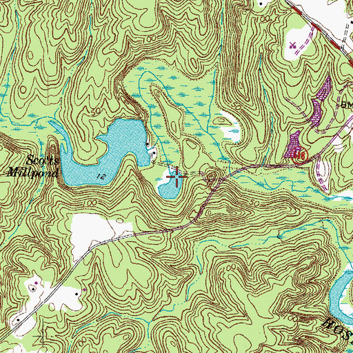 Topographic Map of Scotts Mill Dam, VA