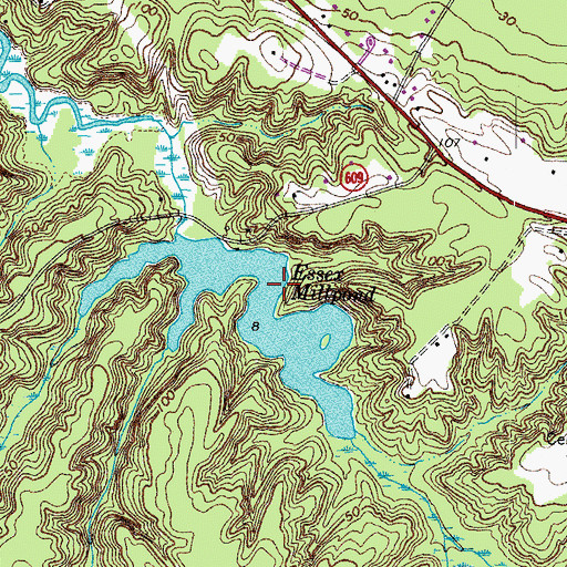 Topographic Map of Essex Mill Dam, VA