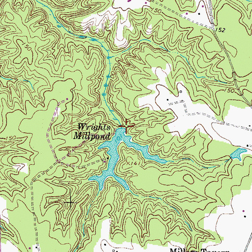 Topographic Map of Wrights Millpond Dam, VA