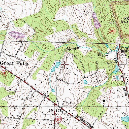 Topographic Map of Mine Run Dam, VA