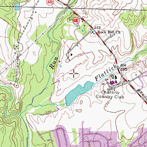 Topographic Map of Chantilly Country Club Dam, VA