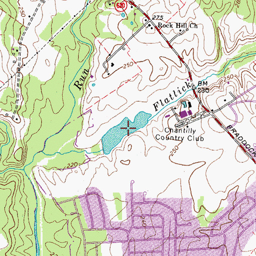 Topographic Map of Chantilly Lake, VA