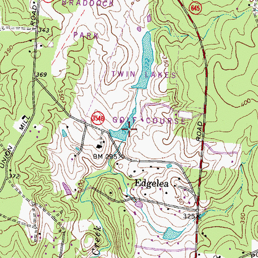 Topographic Map of South Twin Lake Dam, VA