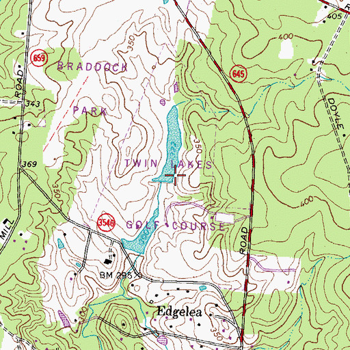 Topographic Map of North Twin Lake Dam, VA