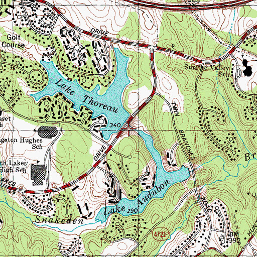 Topographic Map of Lake Thoreau Dam, VA