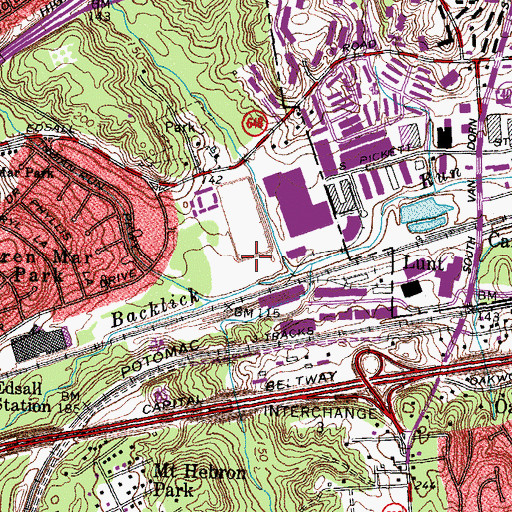 Topographic Map of Lehigh Dam, VA