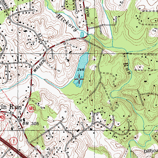 Topographic Map of Piney Run Dam, VA