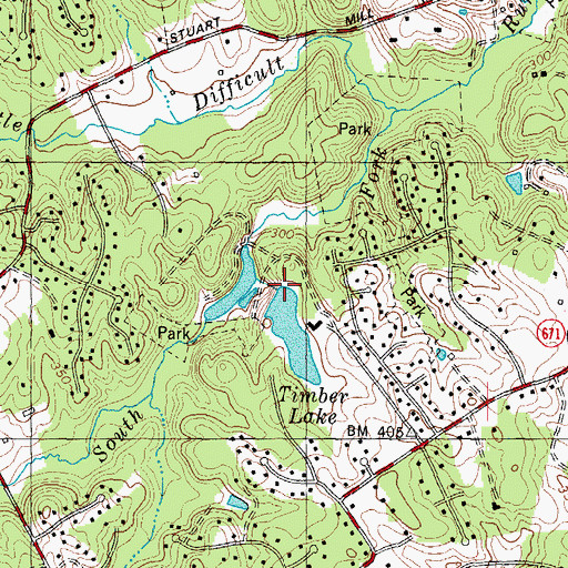 Topographic Map of Timberlake Dam, VA