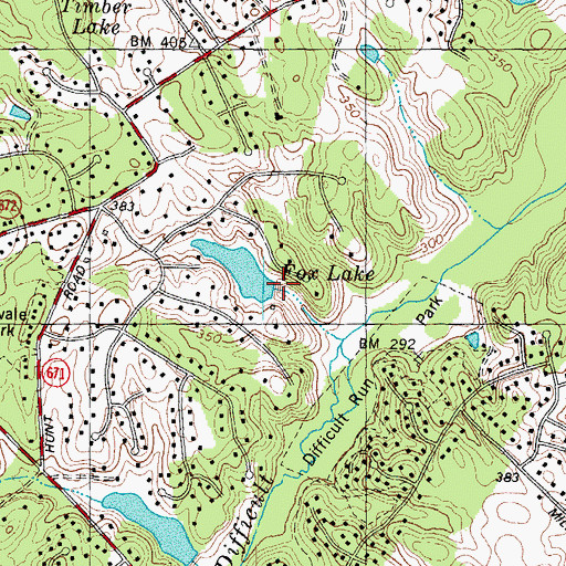 Topographic Map of Fox Dam, VA