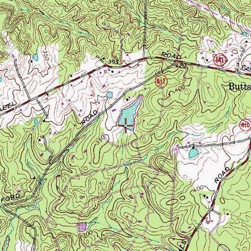 Topographic Map of Woodover Farms Dam, VA