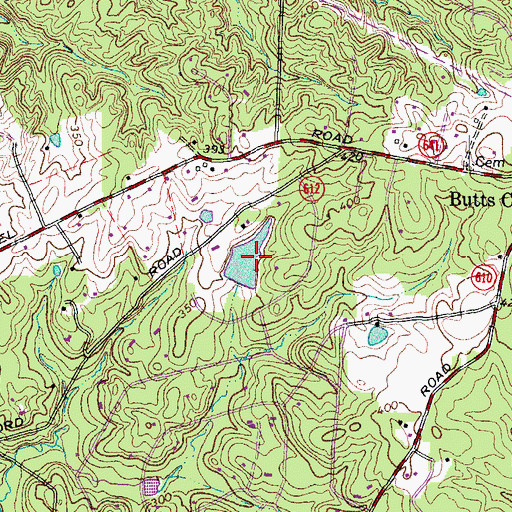 Topographic Map of Woodover Farms Lake, VA